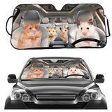 Hamster Driving Car Sunshade for Windshield — view 2