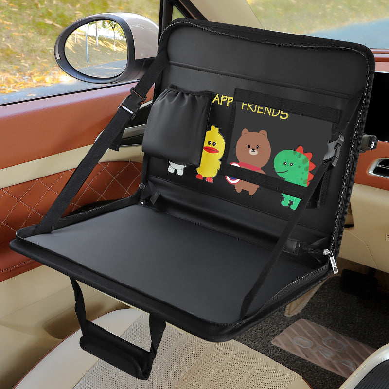 Foldable PU Leather Car Seat Organiser Tray — view 5