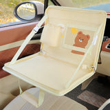 Foldable PU Leather Car Seat Organiser Tray — view 3