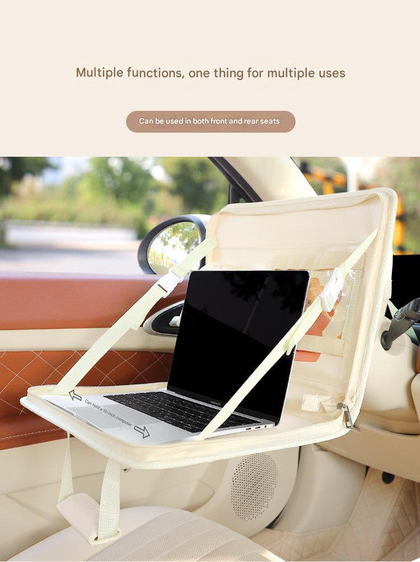Foldable PU Leather Car Seat Organiser Tray — view 7