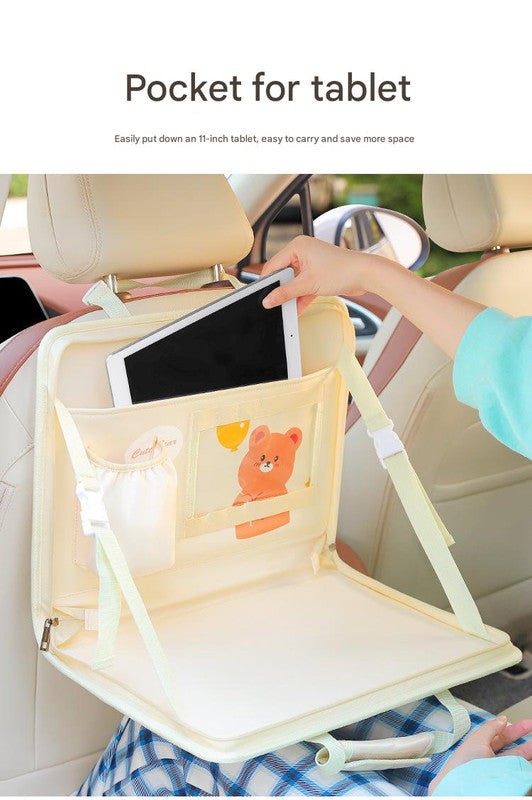 Foldable PU Leather Car Seat Organiser Tray — view 8