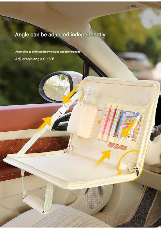 Foldable PU Leather Car Seat Organiser Tray — view 9