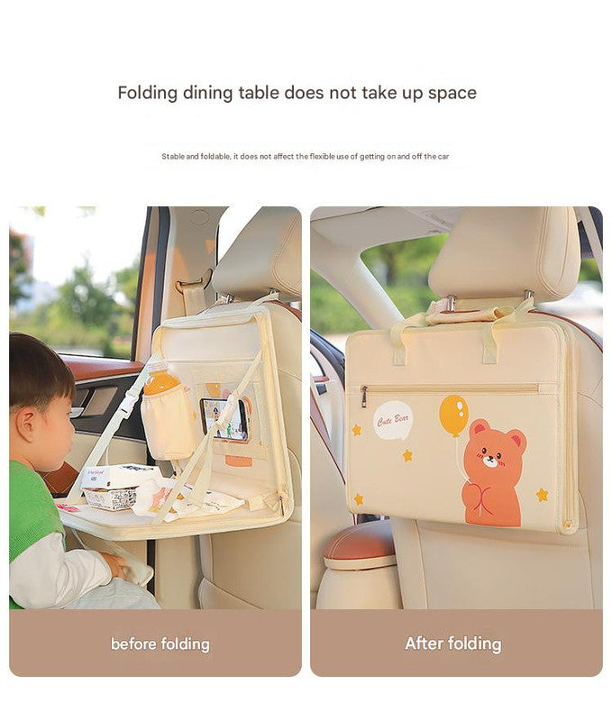 Foldable PU Leather Car Seat Organiser Tray — view 10