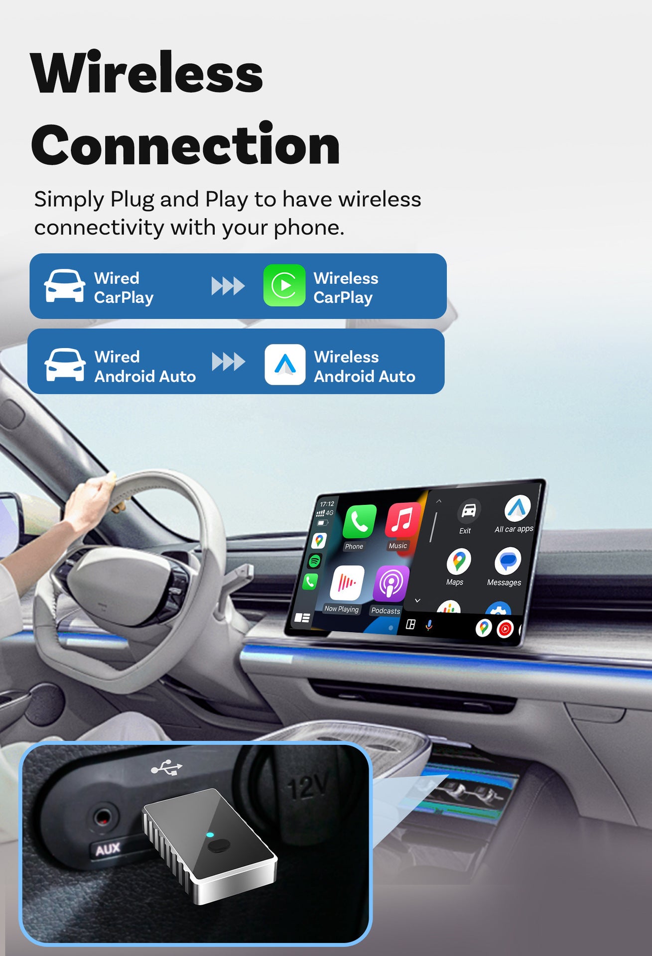 Mini 2-in-1 Wireless CarPlay — view 7