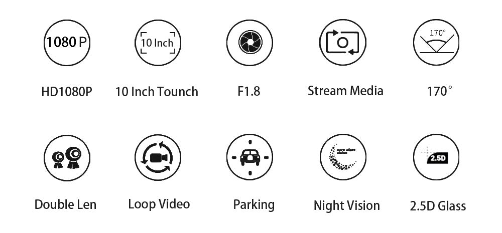 10-Inch Dual Lens Dash Cam — view 8