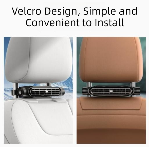 Car seat back headrest USB cooling fan — view 7