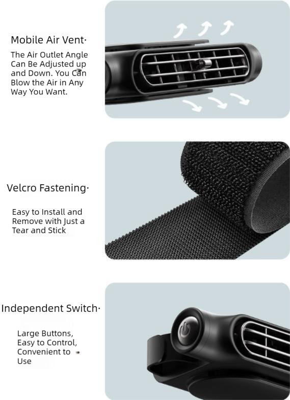 Car seat back headrest USB cooling fan — view 8