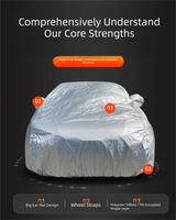 Silver universal car cover 170T taffeta — view 3