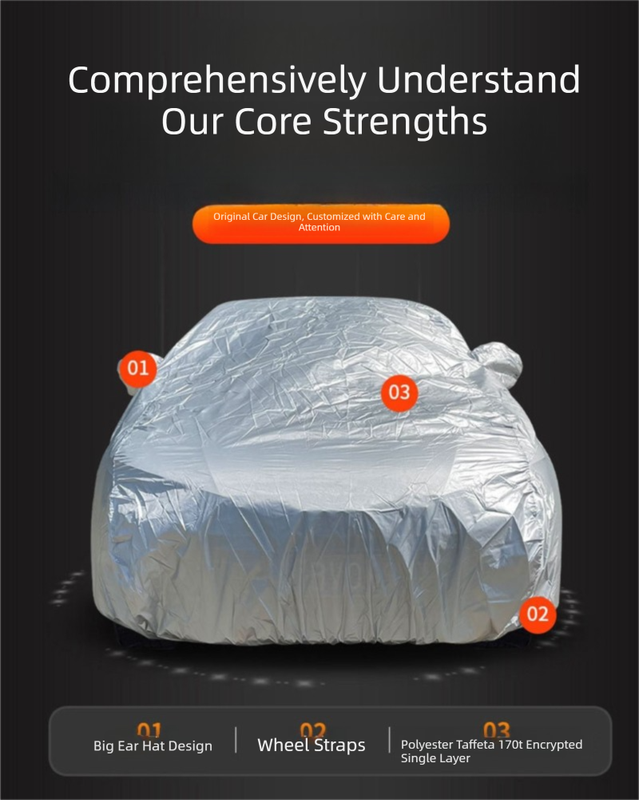 Silver off-road vehicle cover 170T taffeta — view 3
