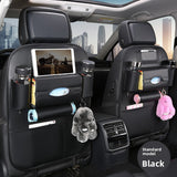 2pcs PU leather car back seat organiser kick mat — view 9