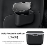 Car hanging rubbish bin with lid leather — view 21