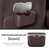 Car hanging rubbish bin with lid leather — view 19