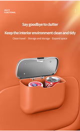 Car hanging rubbish bin with lid leather — view 6