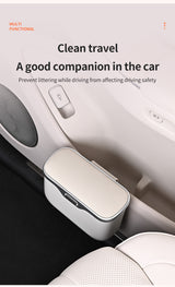 Car hanging rubbish bin with lid leather — view 8