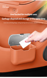Car hanging rubbish bin with lid leather — view 10