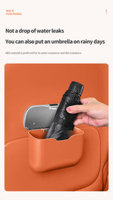 Car hanging rubbish bin with lid leather — view 13