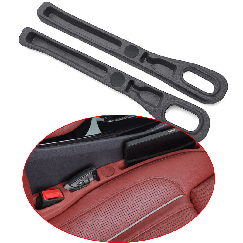 Car seat gap filler strip with storage slot — view 6