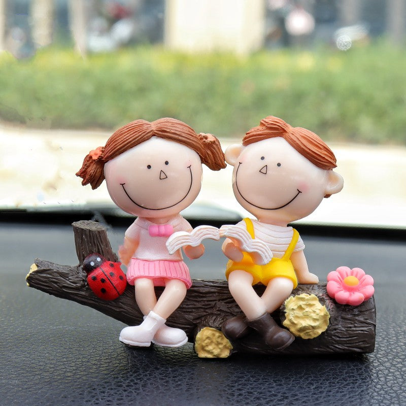Cute couple car dashboard ornament — view 2