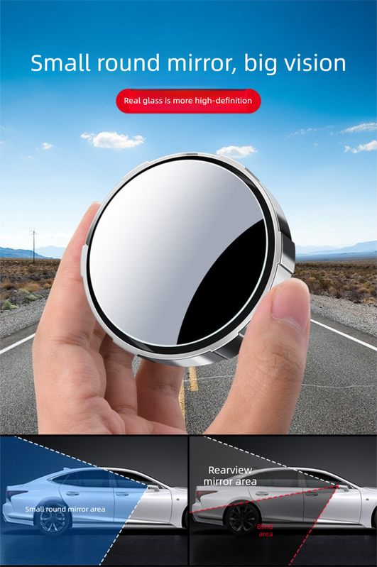 2pcs car blind spot convex mirrors 360 adjustable — view 7