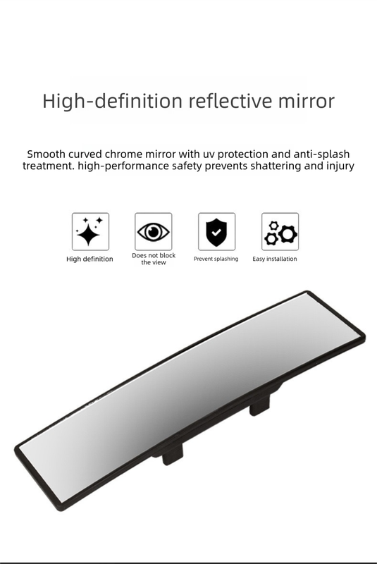 Panoramic wide angle clip-on rear view mirror 28.5cm — view 6