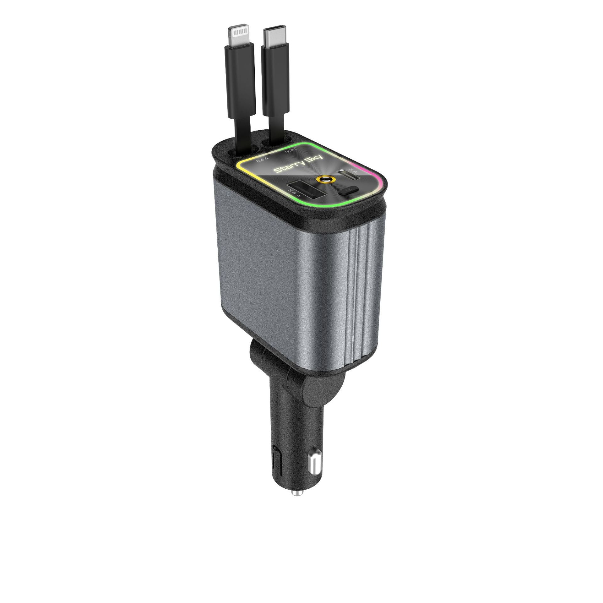 4-in-1 retractable car charger 120W — view 4
