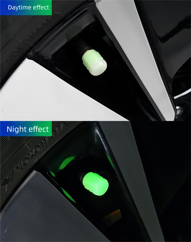 8 pcs luminous glow tyre valve caps — view 8