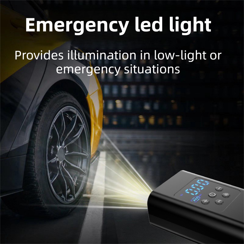 Portable 12V electric tyre inflator LCD — view 5