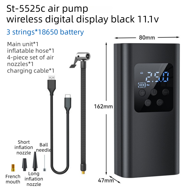Wireless rechargeable tyre inflator LCD — view 2
