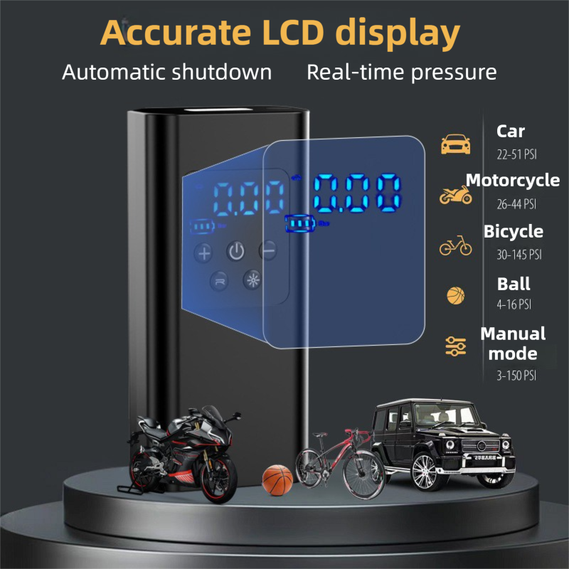 Wireless rechargeable tyre inflator LCD — view 3