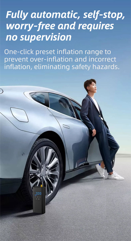 Wireless rechargeable tyre inflator LCD — view 7