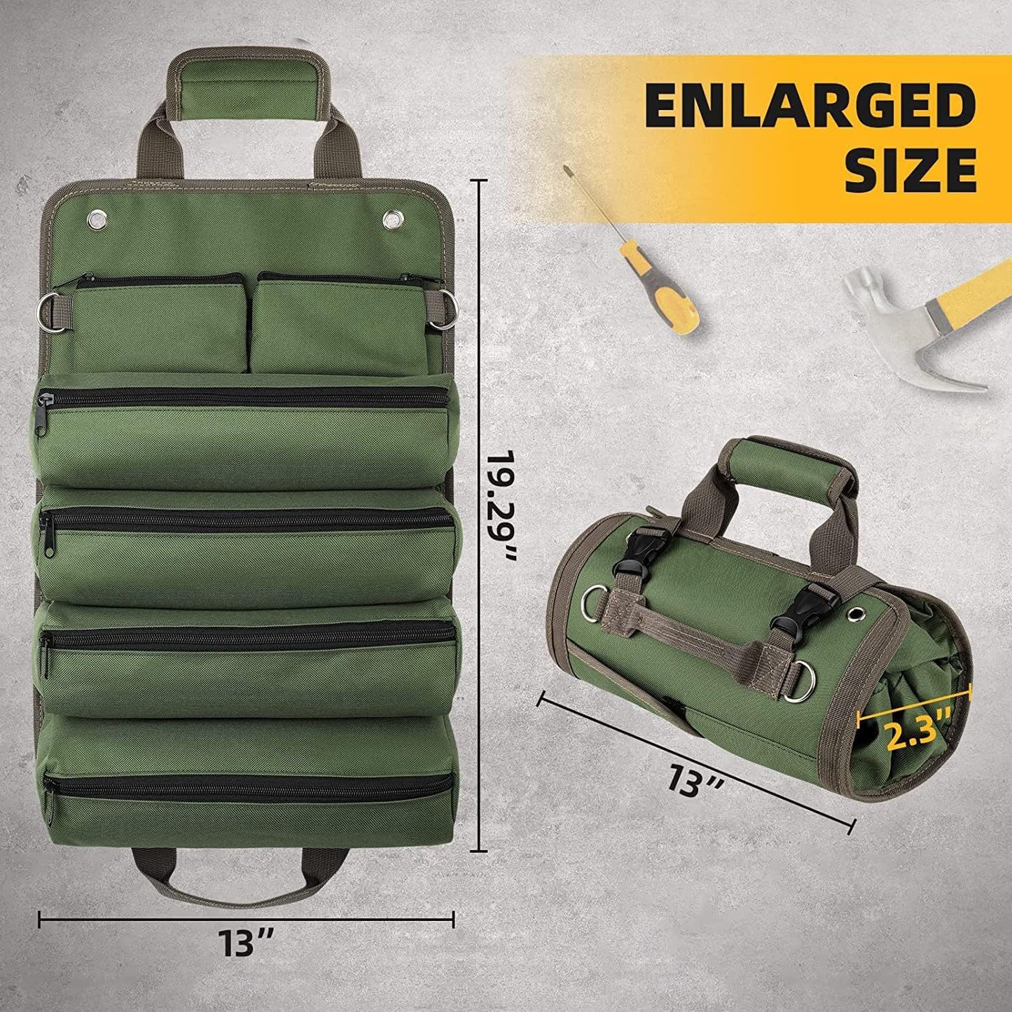 Heavy duty Oxford roll-up tool organiser — view 5