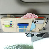 Premium leather car sun visor organiser — view 2