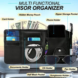 Premium leather car sun visor organiser — view 3