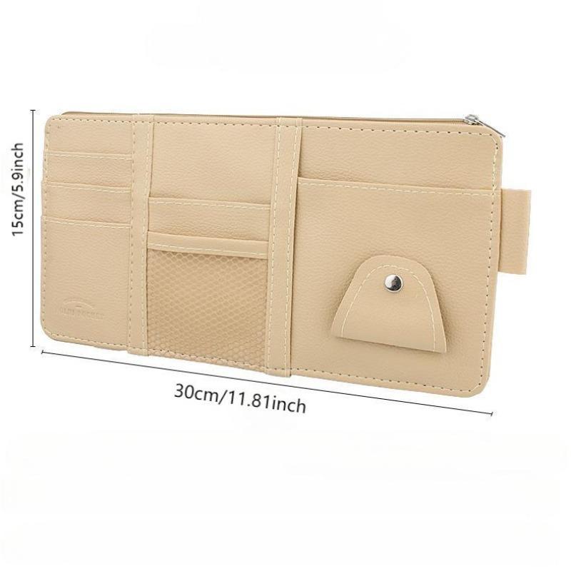 Premium leather car sun visor organiser — view 4