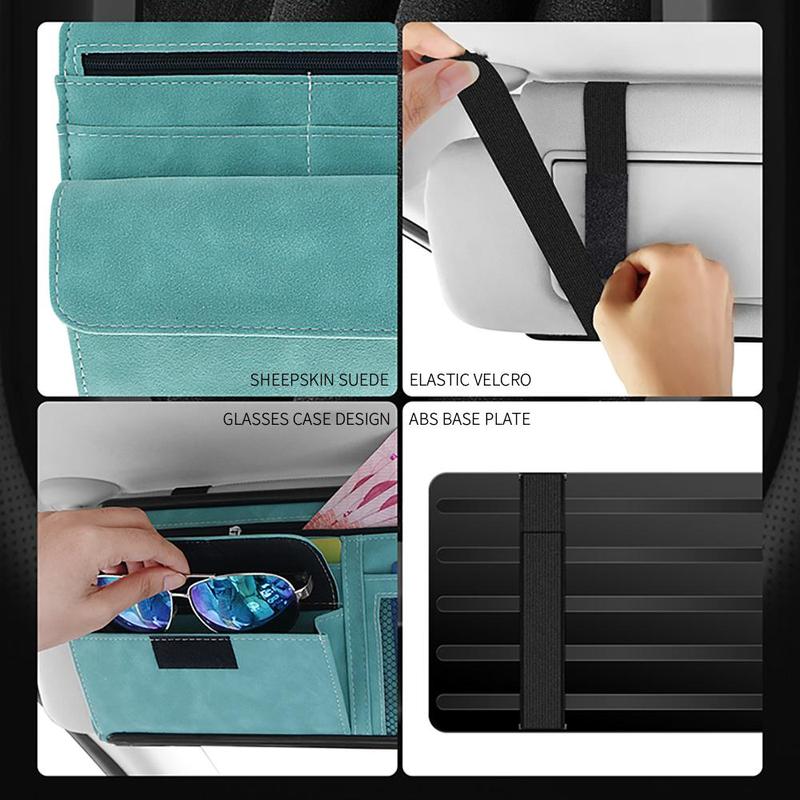 Faux suede car sun visor organiser — view 6