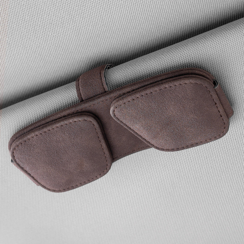 Car visor sunglasses holder — view 12
