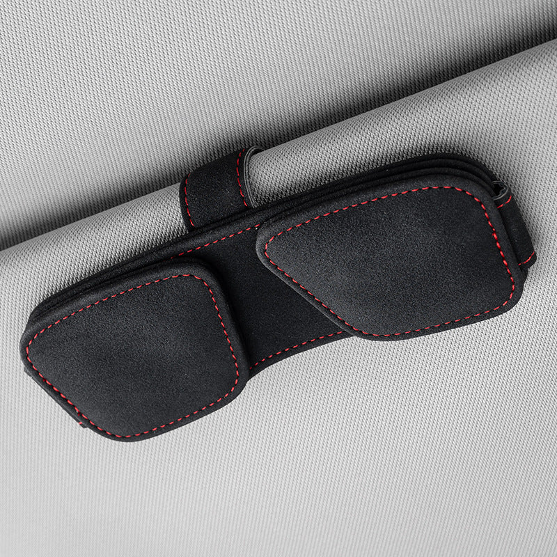 Car visor sunglasses holder — view 11