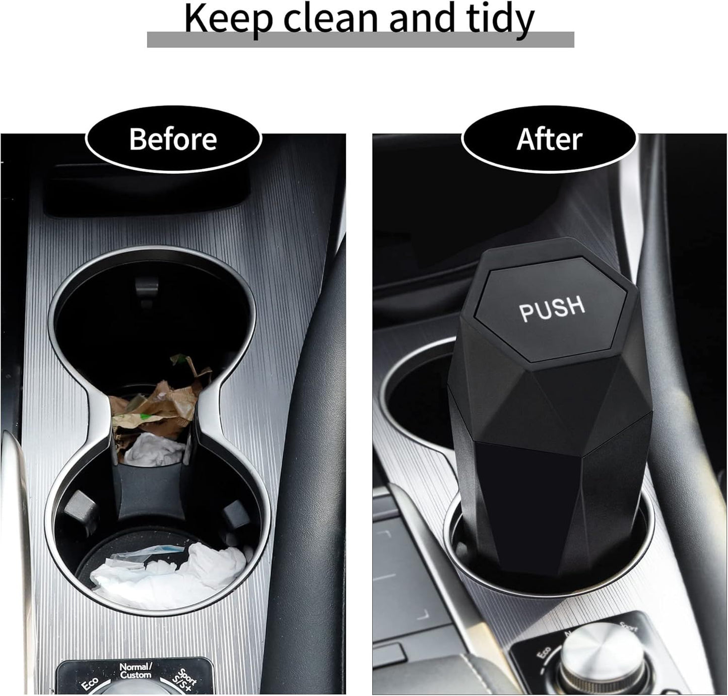 550ML Car Trash Can with Automatic Rebound — view 3