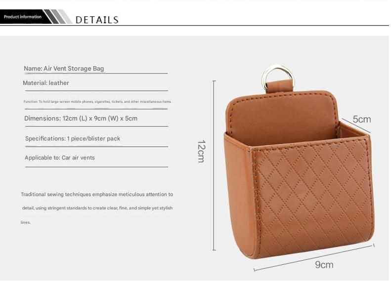 Leather Car Air Vent Storage Bag — view 9