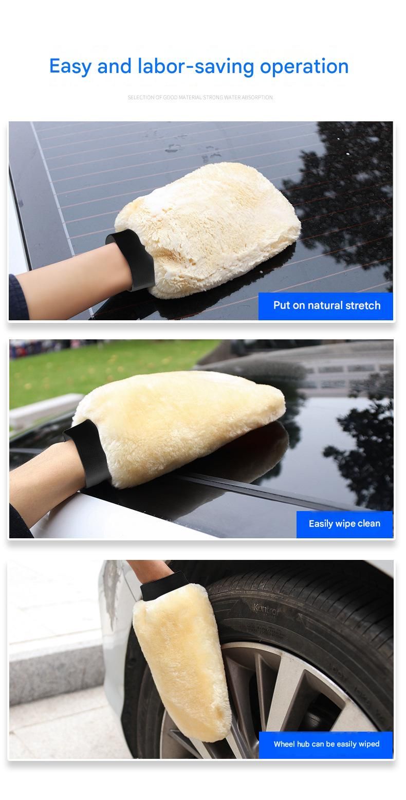 Beige Microfiber Car Wash Mitt — view 6
