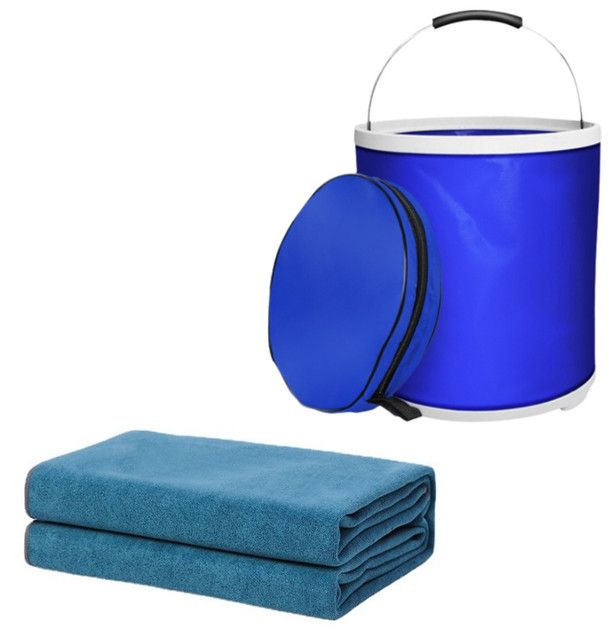 Blue Microfiber Car Cleaning Towel and 20L — view 2
