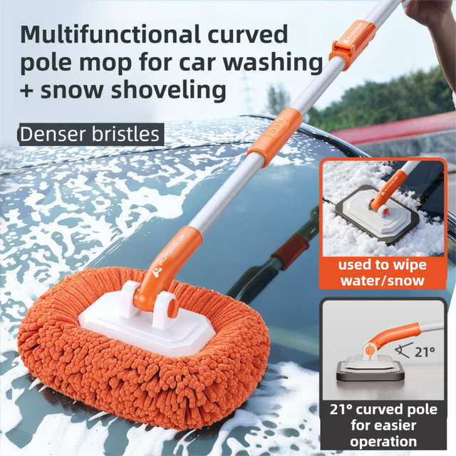 Orange 21° Curved Car Wash Mop — view 3