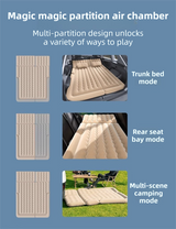 Black Multi-Chamber Car Inflatable Air Mattress — view 5