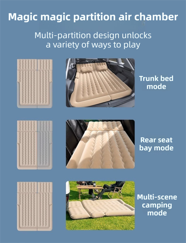 Black Multi-Chamber Car Inflatable Air Mattress — view 5
