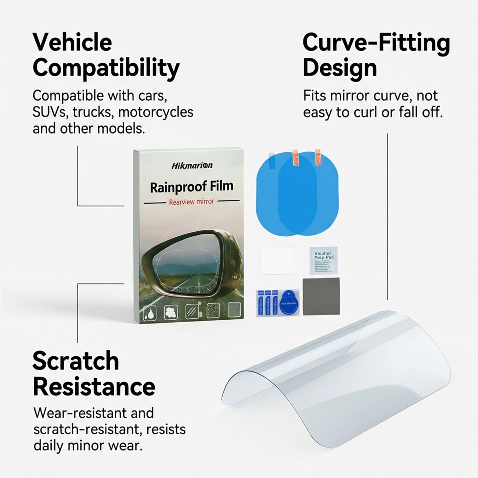 Car Rearview Mirror HD Rainproof Film — view 4