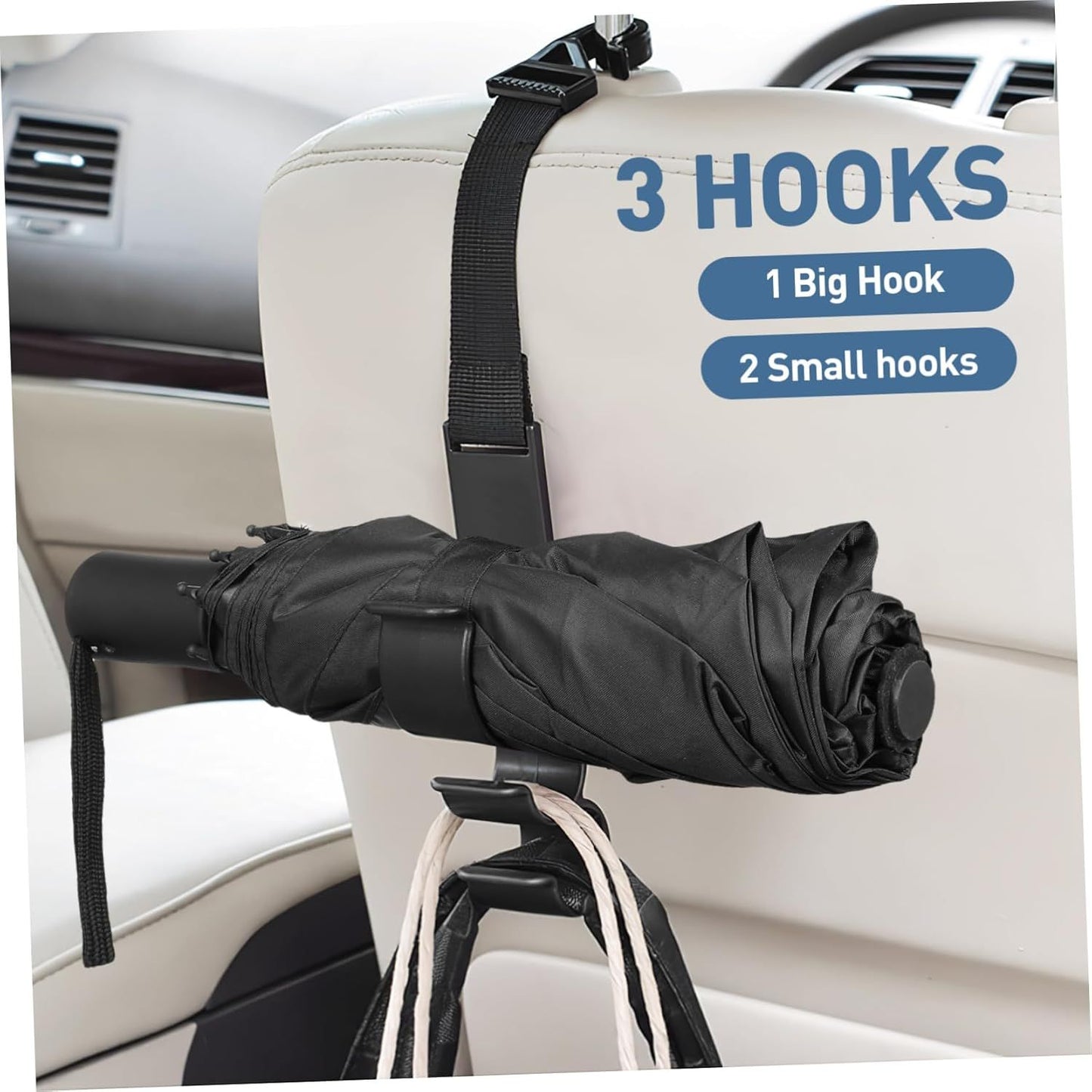 2PCS Multifunctional Car Seat Back Triple Hooks — view 3