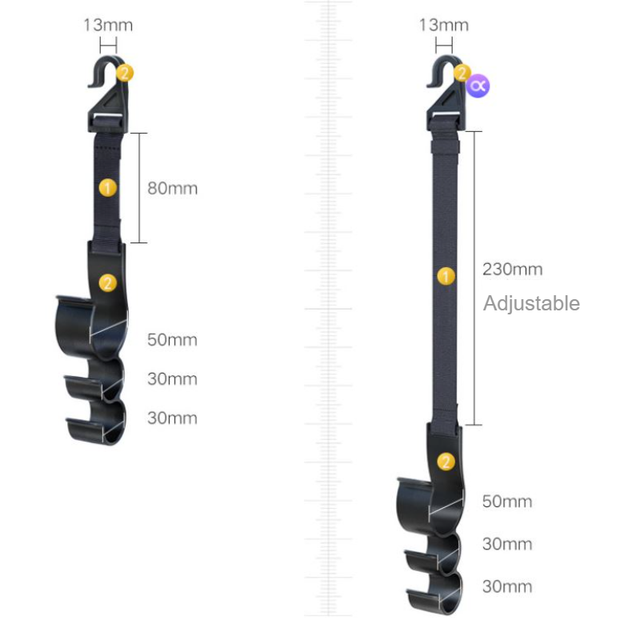 2PCS Multifunctional Car Seat Back Triple Hooks — view 6