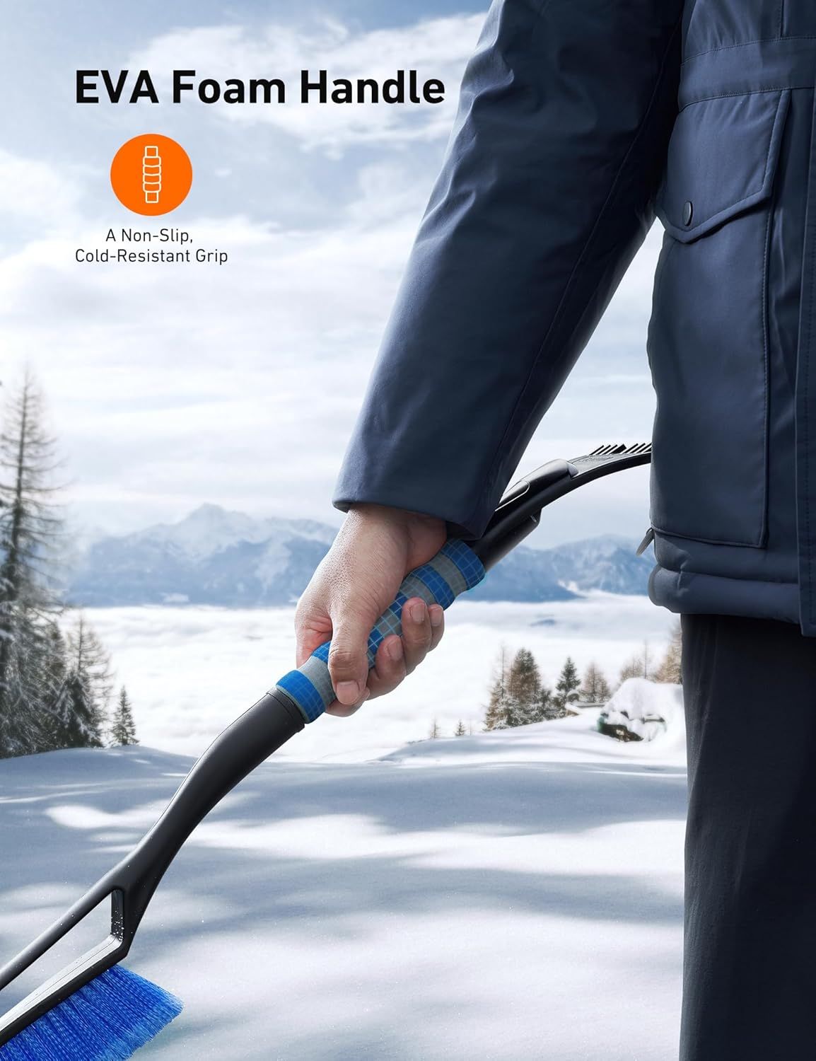 27in Car Snow Brush and Ice Scraper — view 6