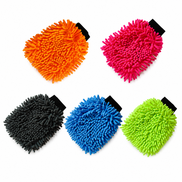 5-pack chenille car wash mitts — view 2