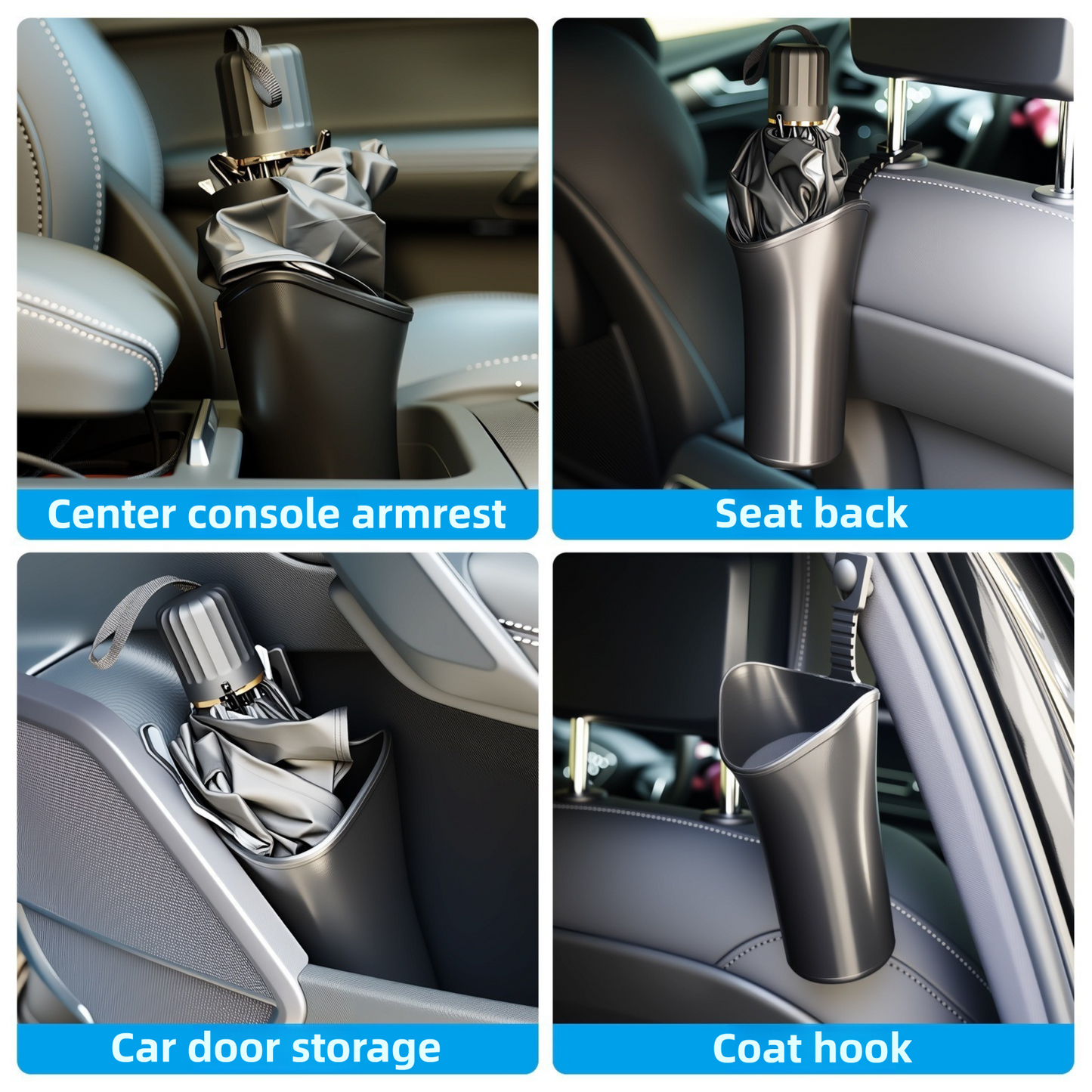 2-pack car umbrella holder storage bucket — view 7